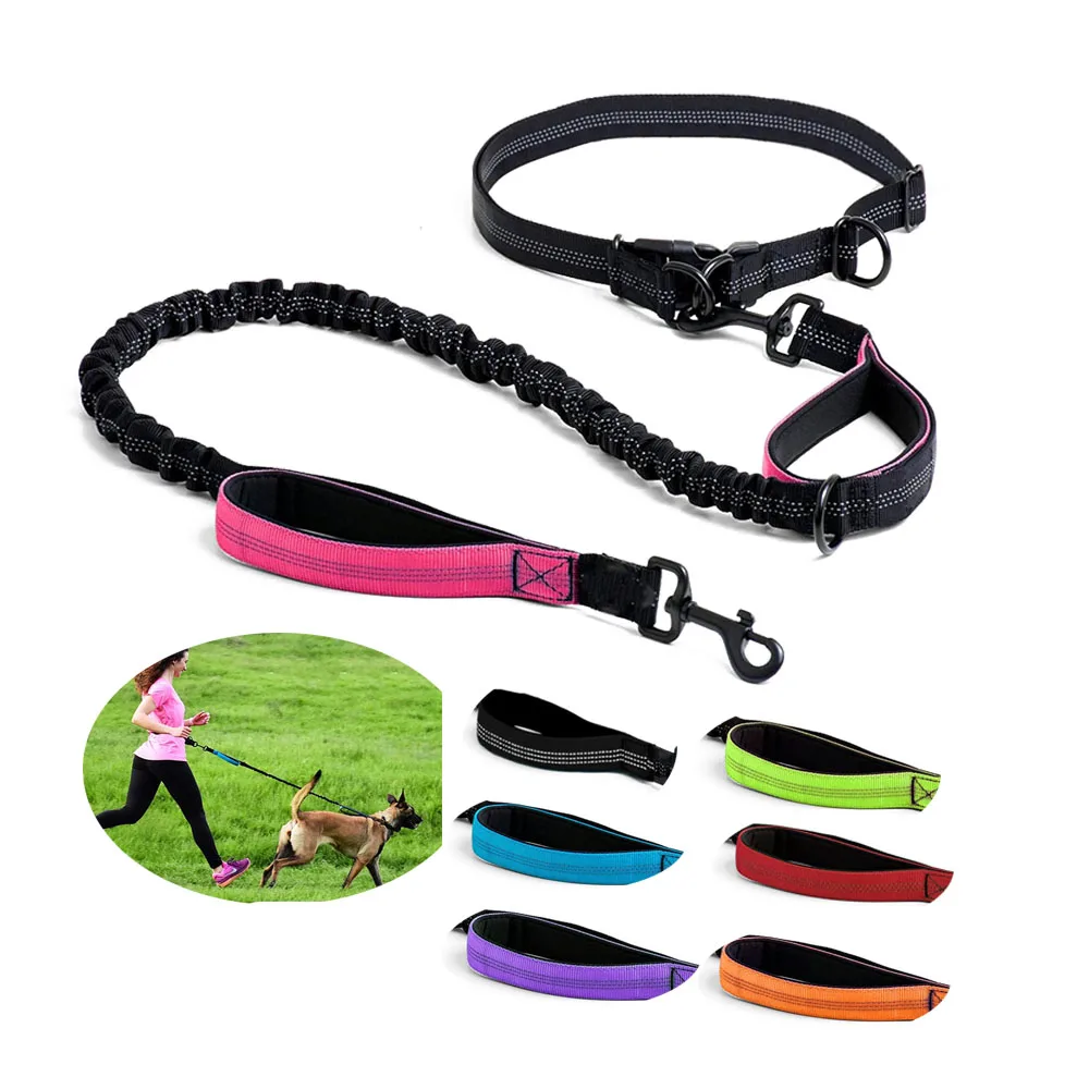 

Dogs Running Leash Hands Free Reflective Dog Collar Harness Leash with Waist Rope for Medium Large Dog Walking HikingTraining