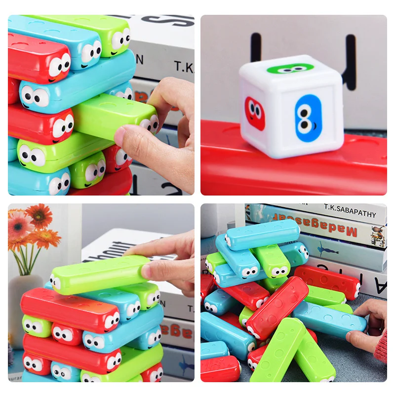 Kleurrijk stapelen muziek stapeltoren partyspel interactieve kinderpuzzel oog stapelen tekenblok speelgoedcadeaus voor kinderen