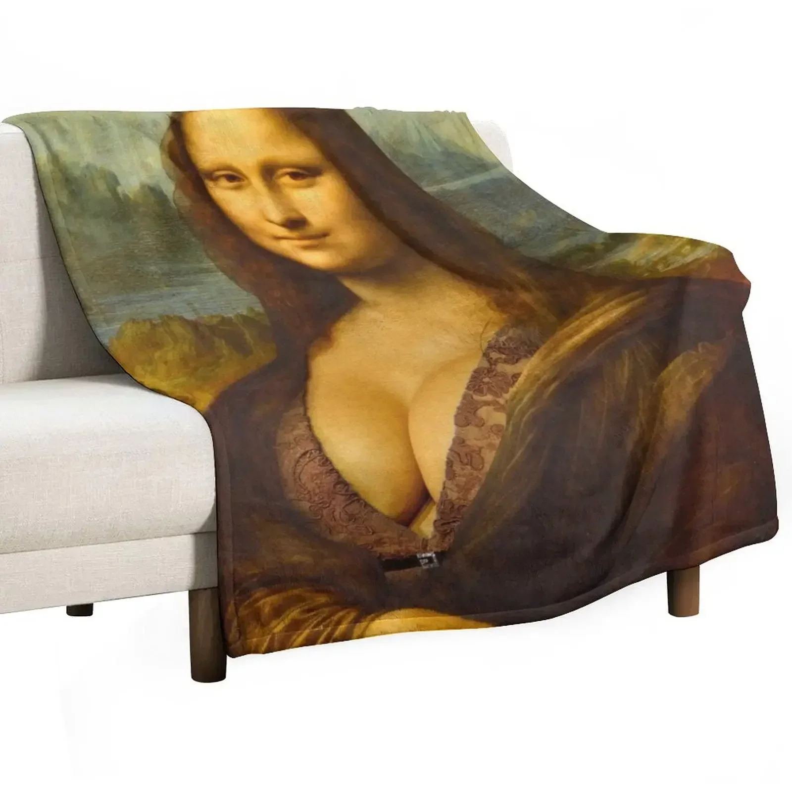 

Mona Lisa Big Boobs Parody Throw Blanket manga Decorative Throw Thins Kid'S Blankets