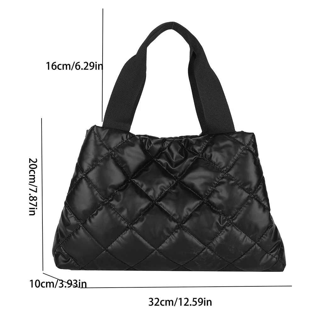 Puffer Shoulder Bag for Women Down Cotton Padded Tote Bag Bubble Handbag Purse Large Shopper Bag Quilted Cloud Top Hand Bag