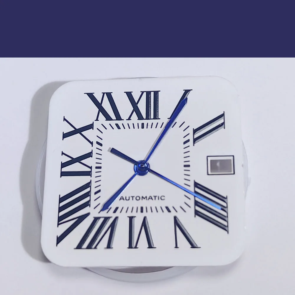 27 مللي متر مربع الروماني الهاتفي مع الأيدي الزرقاء ل NH34 NH35 الحركة التلقائية ل 3 ساعة الطلب تعديل الملحقات