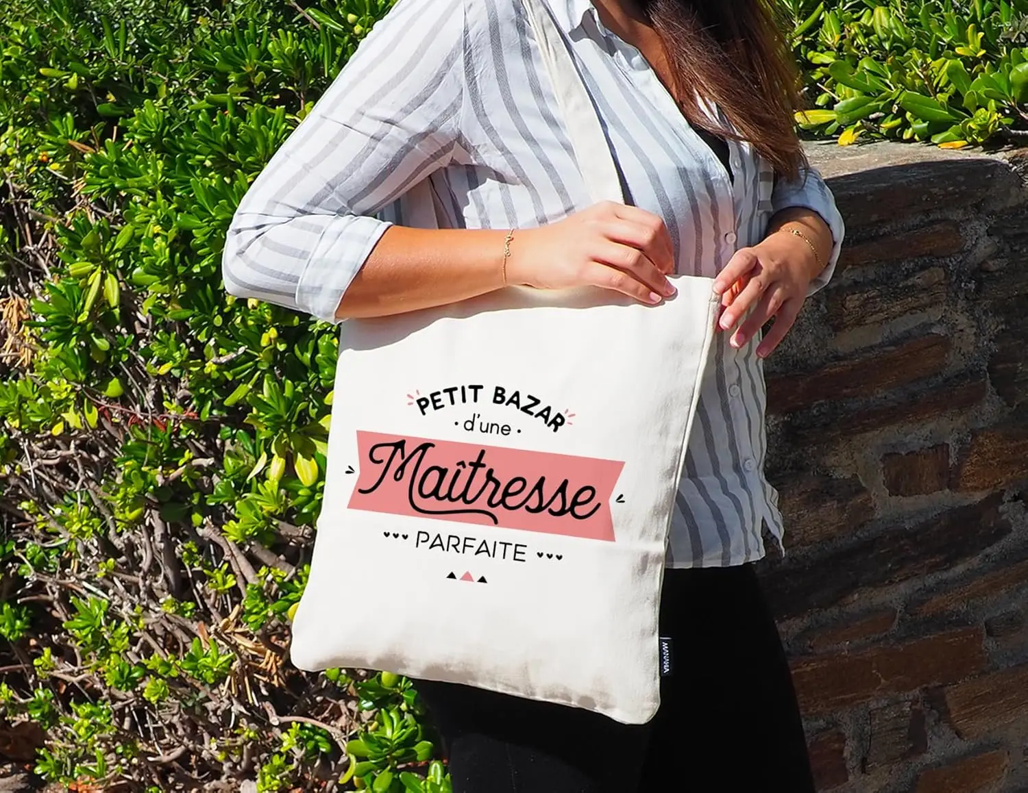 

Manahia Tote Bag École Pattern for Canvas Tote Bag for Women Gift End for Academic Year Graduation Gift for Girls Friend