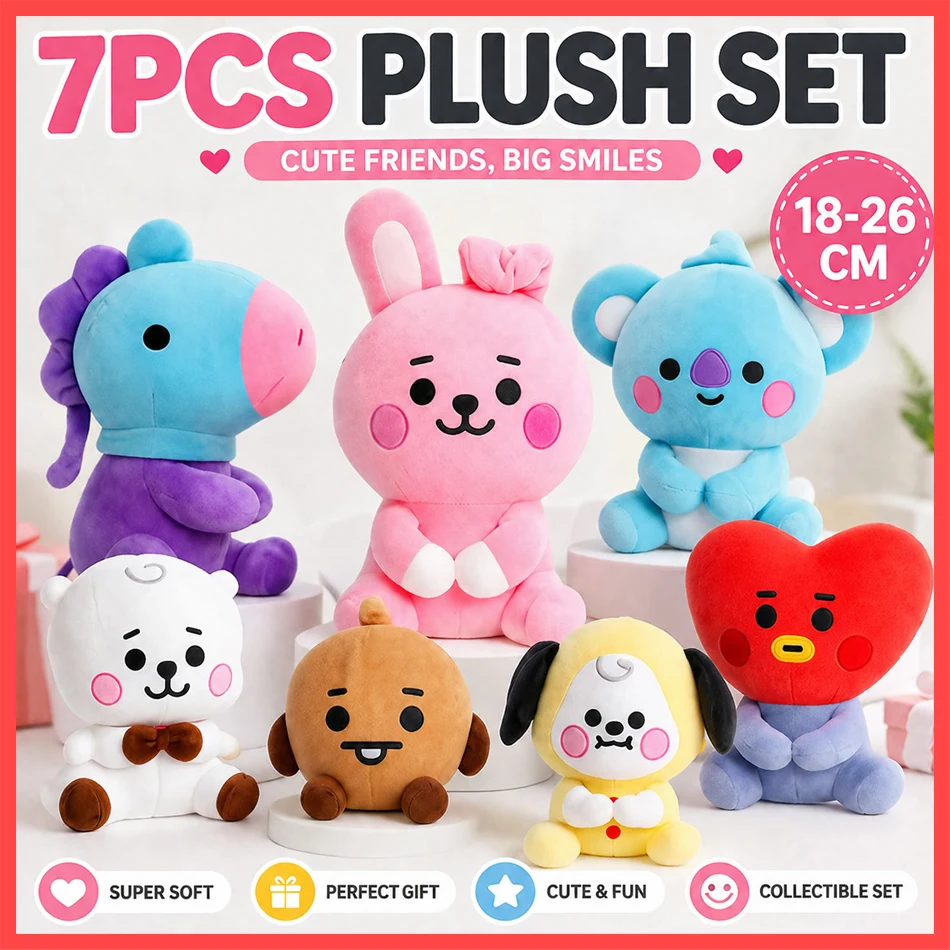 2027 B-T-21 Plush Keychain Cute Cartoon Pendant, Soft Mini Stuffed Doll Bag Charm for Backpack, Desk Decoration & Gift Idea