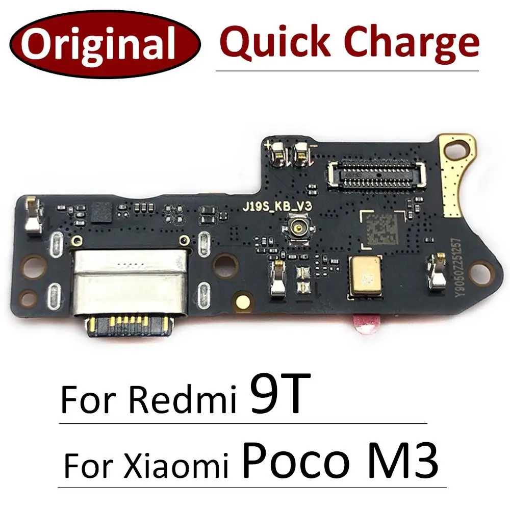 

100% Original For Xiaomi Poco M3 / Redmi 9T USB Charger Dock Connector Charging Port Microphone Flex Cable Replacement Parts