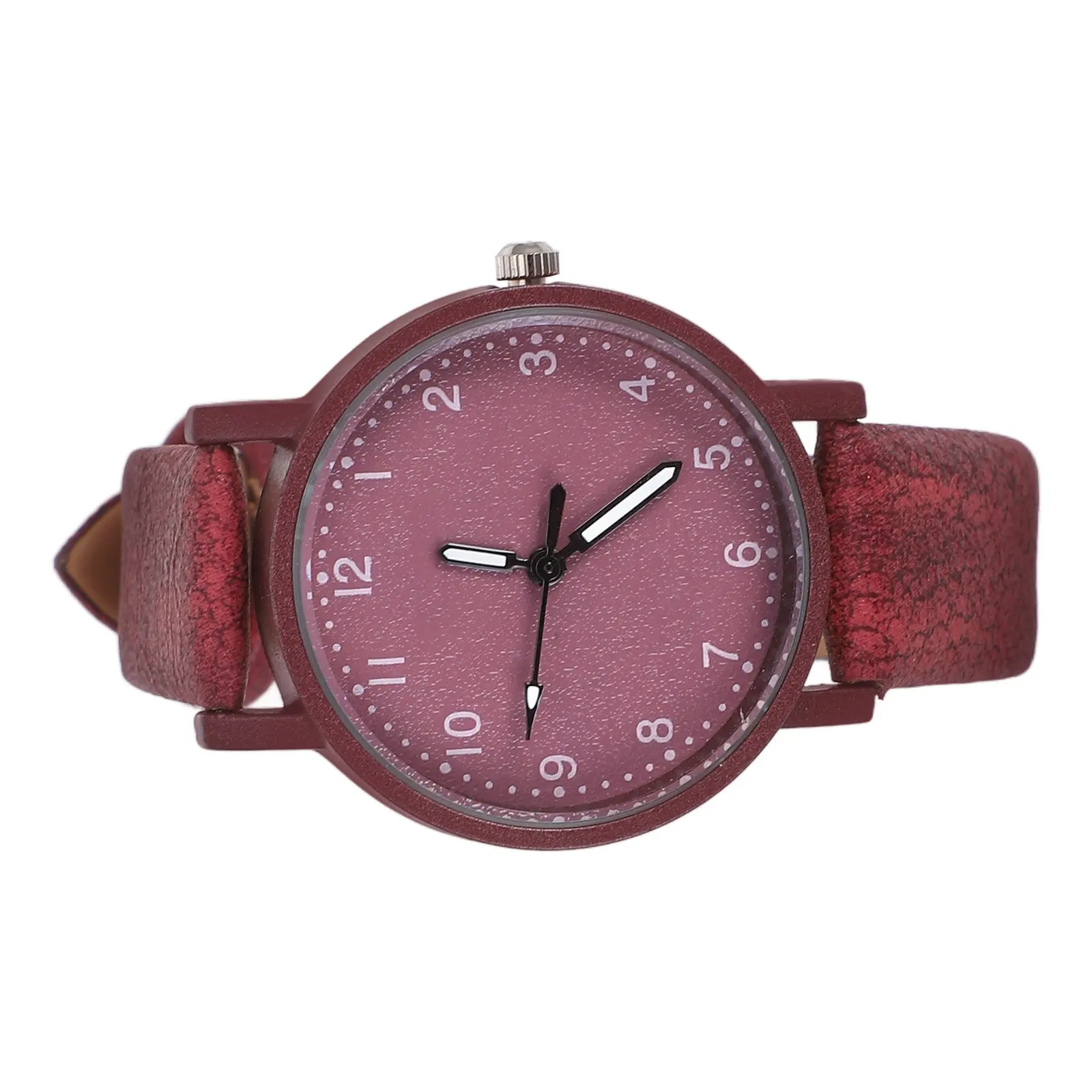 1Pcs Quartz Watch Red Polished Simple Casual Wristwatch Time Display Gift for Women Students Birthday Quartz Watch