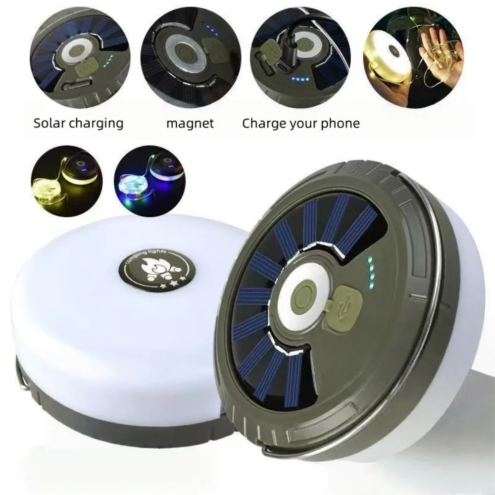 1PC10M100LED outdoor waterproof solar portable camping light,with multiple lighting modes,used for camping,hiking decoration