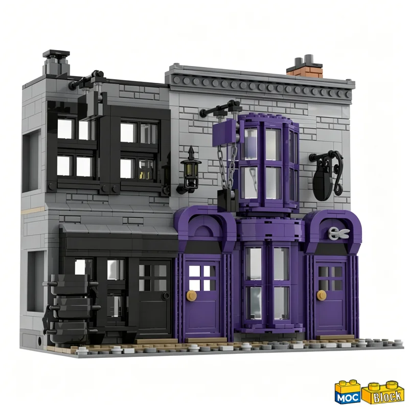 947Pcs Madame Malkins Creative Cauldron Shop Diagon Alley Harry Building Blocks Diy Educational Assembly Toy Magical Shop Gift