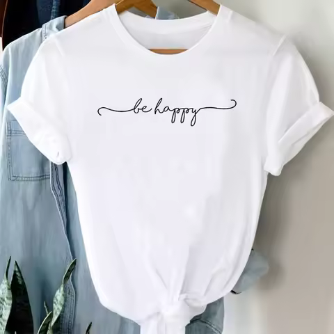 Letters Ins Clothing Women Printed European Sleeve T-shirt Tops Oversized T Shirt Women Clothing