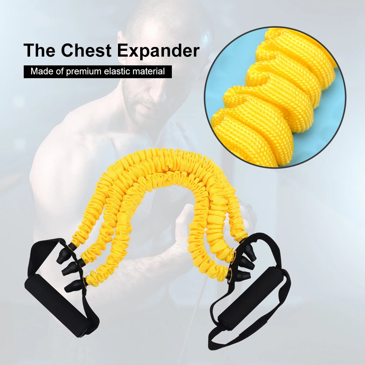 

3 Tubes Chest Expander Fitness Exercise Puller Red 15 Pounds Spring Resistant Band for Muscle Training Adults Portable Arm