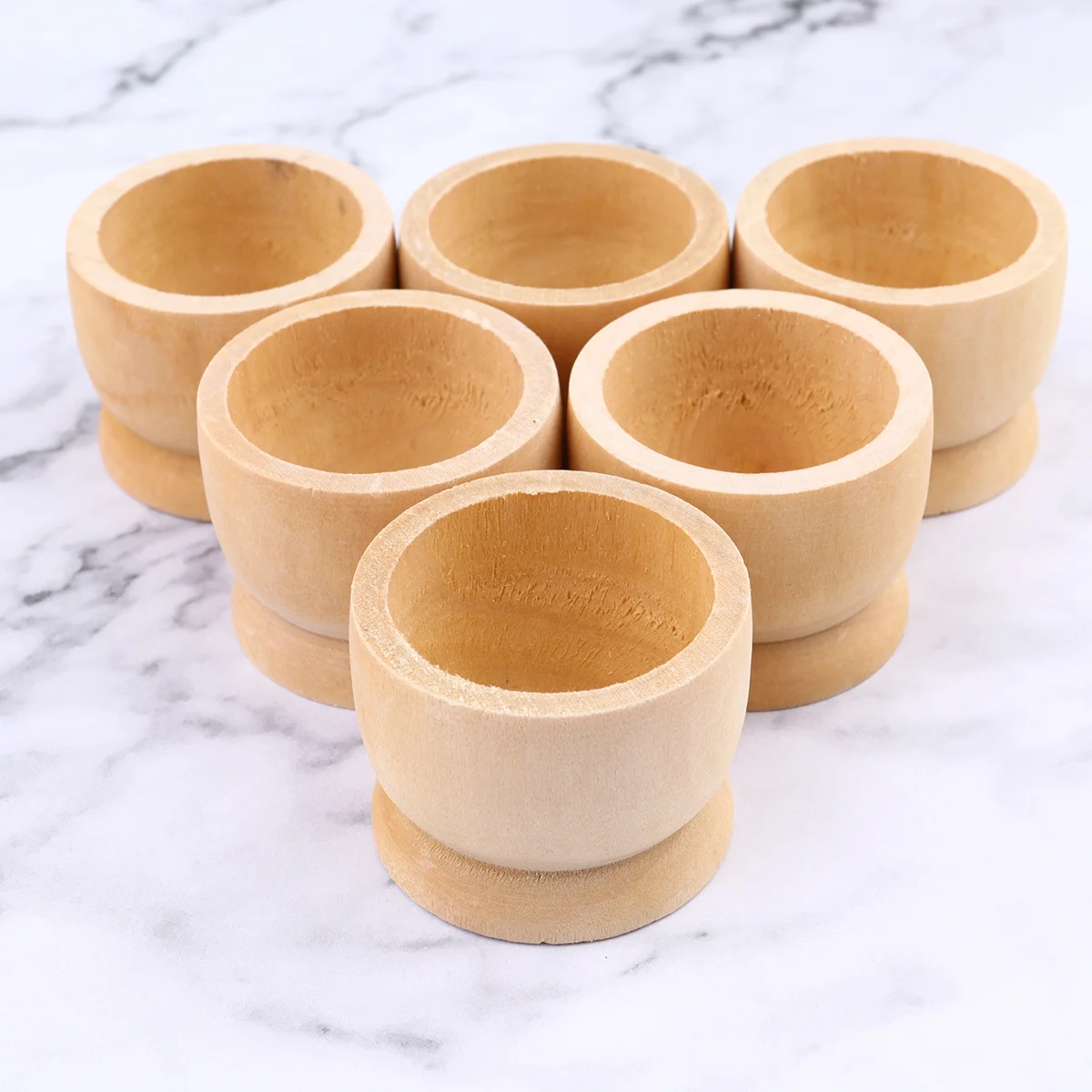 

12Pcs Classic Wooden Easter Egg Holder DIY Egg Cup Tray Container for Kids Kitchen Painting Stacking Games Kitchen Tools