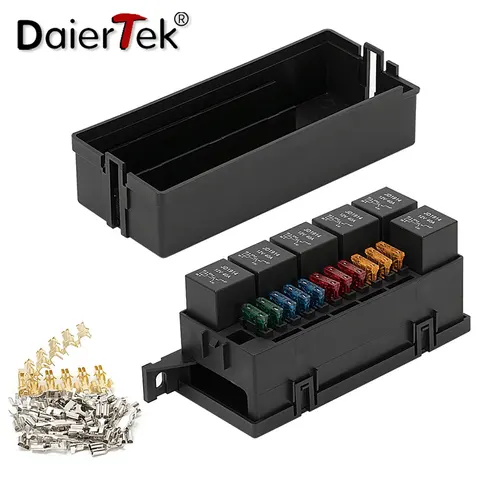 Автоматический Блок Реле И Предохранителей DaierTek 12В На 11 Каналов С 5-контактными Реле И Предохранителями Для Автомобилей