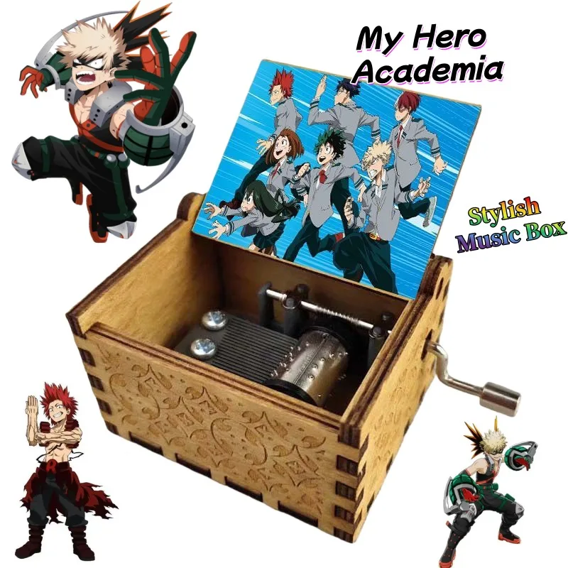

My Hero Academia Music Box Cute Fashion Cartoon Personality Creative Wooden Music Box for Boys and Girls Gift for Friends