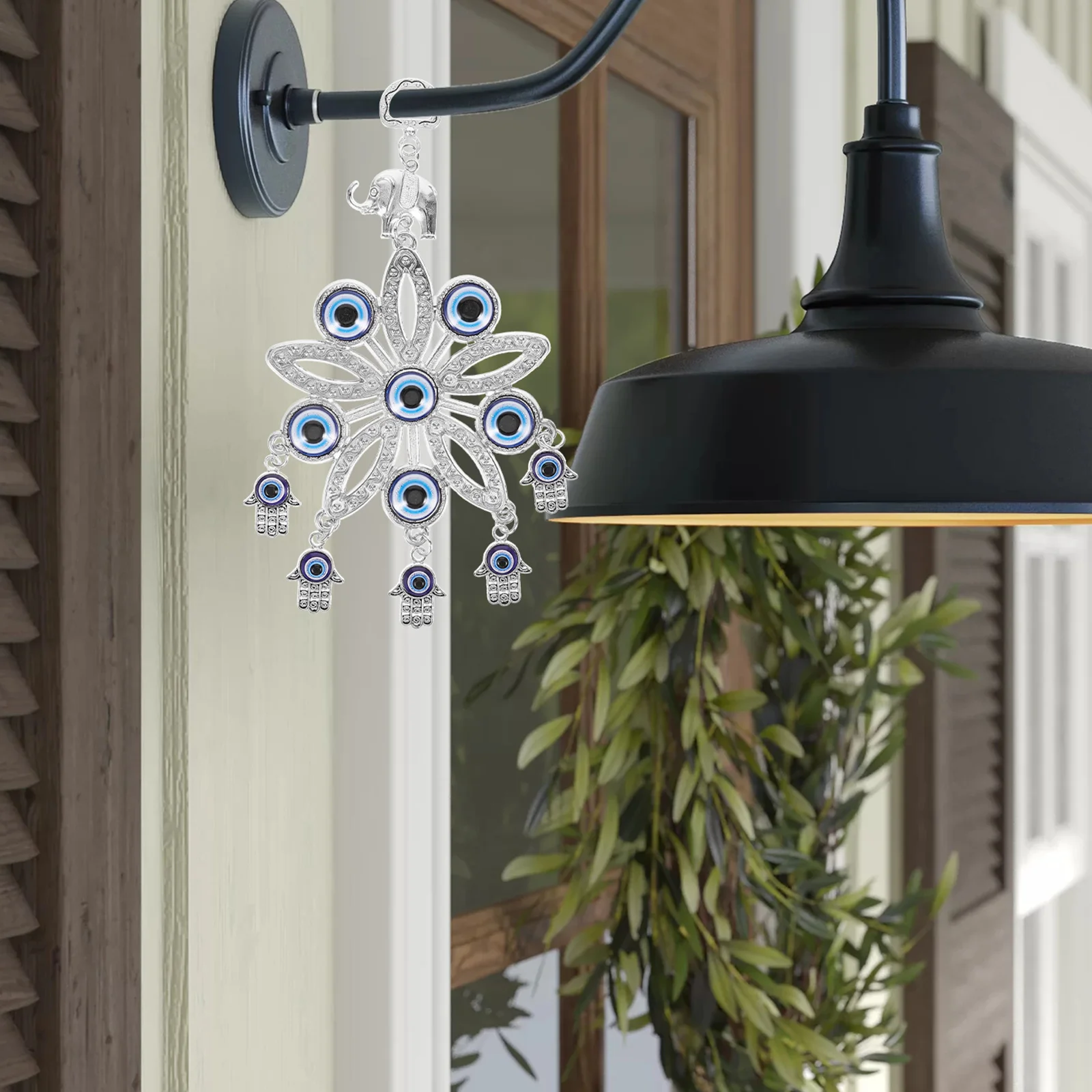 

Ornament Elephant Pendant Car Accessories Hanging Charms Evil Eye Mirror Decor for