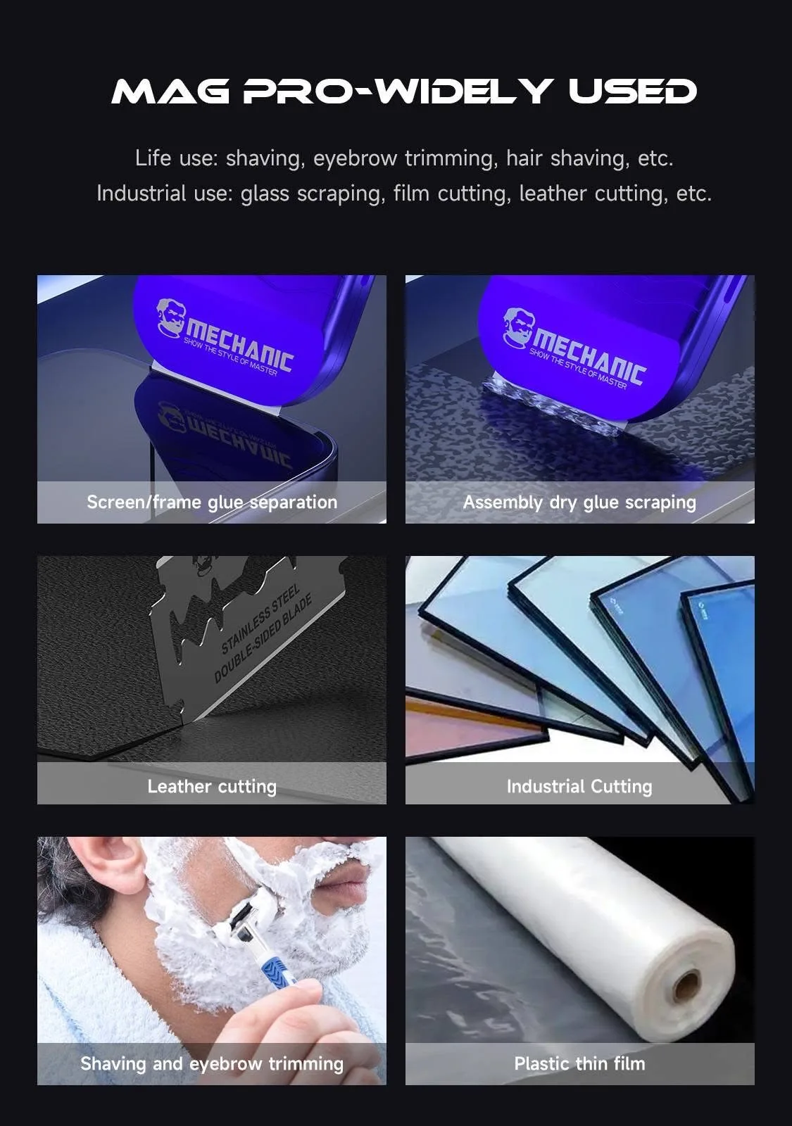 Clipe de lâmina magnética forte totalmente metálico MECÂNICO para evitar cortes e facilitar o uso de ferramentas auxiliares de lâmina e ferramentas de reparo