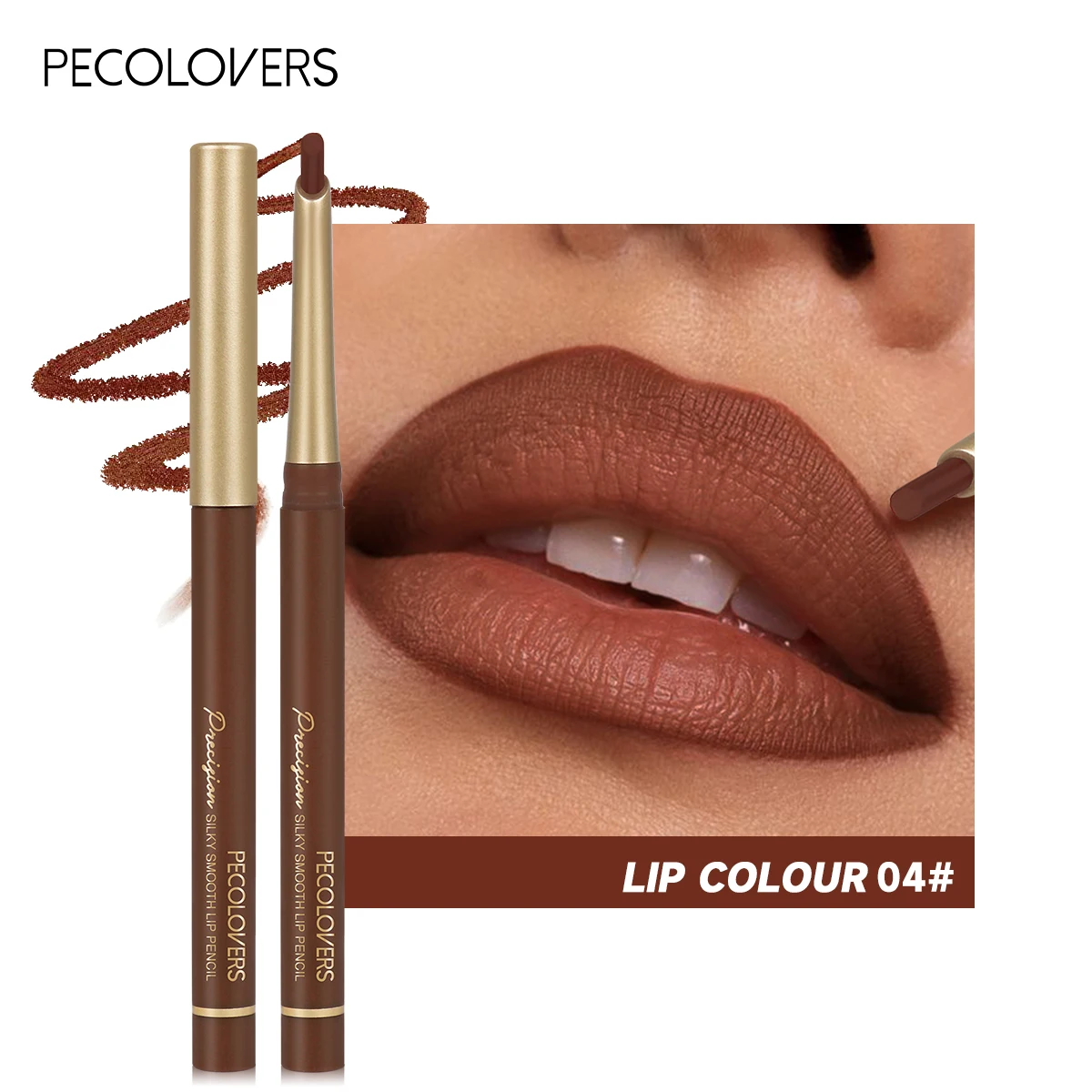 Matte 6-kleuren Lip Liner Potlood Schuine Ontwerp Penpunt Lip Contour Lippenstift Naakt Bruin Lippenstift Potlood Natuurlijke blijvende Lipliner Make-Up