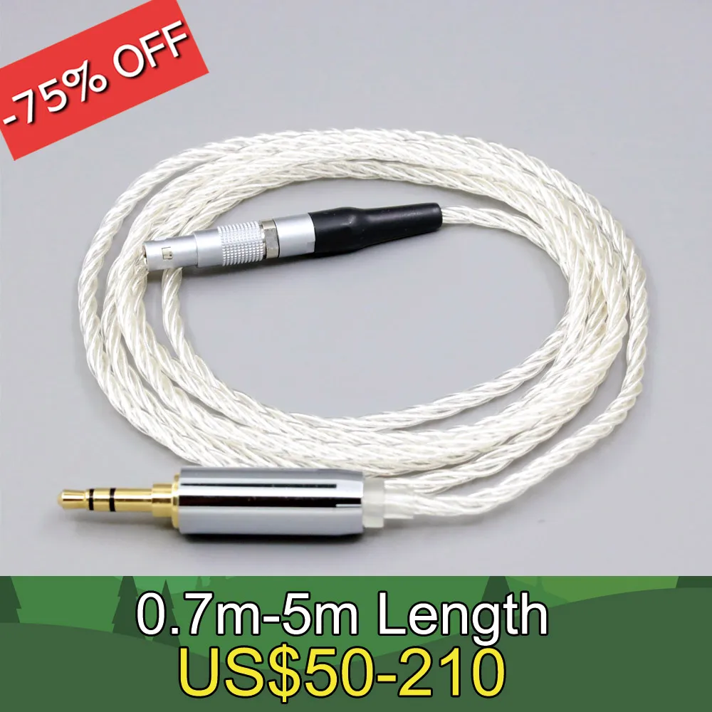 

4 Core 99% 7n Pure Silver Palladium Earphone Cable For AKG K812 K872 Reference Headphone LN008408