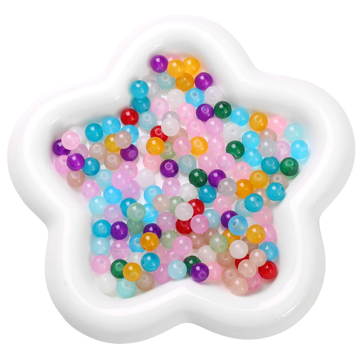 20–100 Stück glänzende, runde Perlen aus Jelly-Imitationsjade-Glas, 4/6/8/10 mm, lose Perlen für DIY-Armbänder, Halsketten, Schmuckherstellung – Detail 10