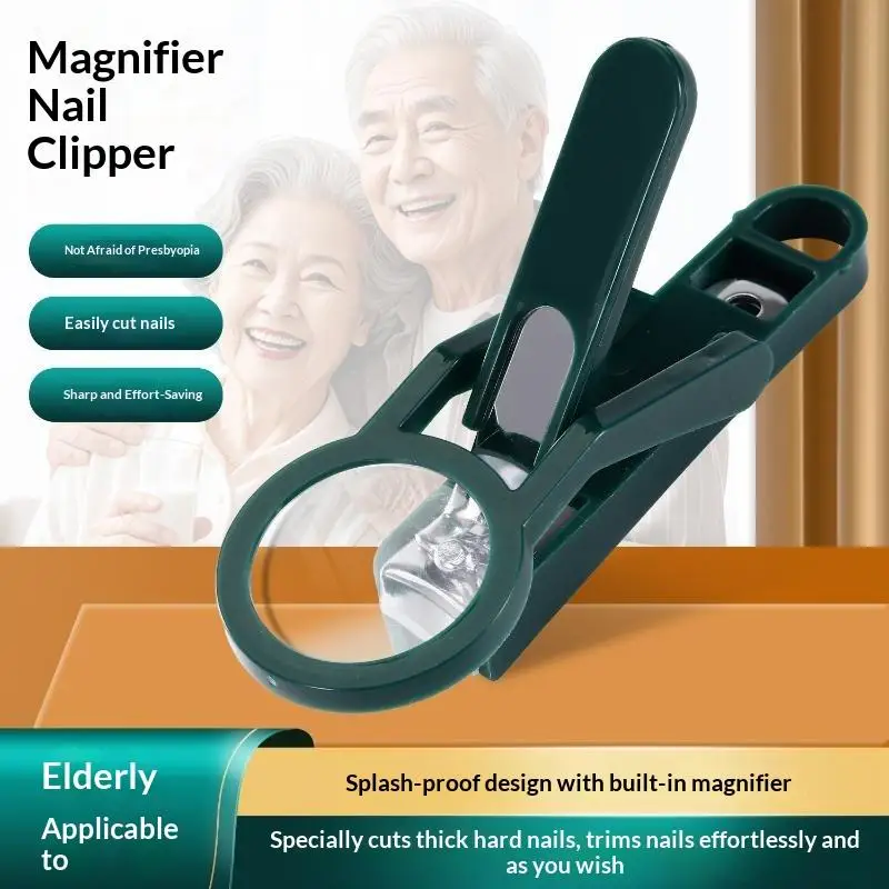 【Magnifying Glass Nail Clipper Large Household Anti Splash Nail Trimmer For Elderly Adults For Thick And Hard Nails 1PC】