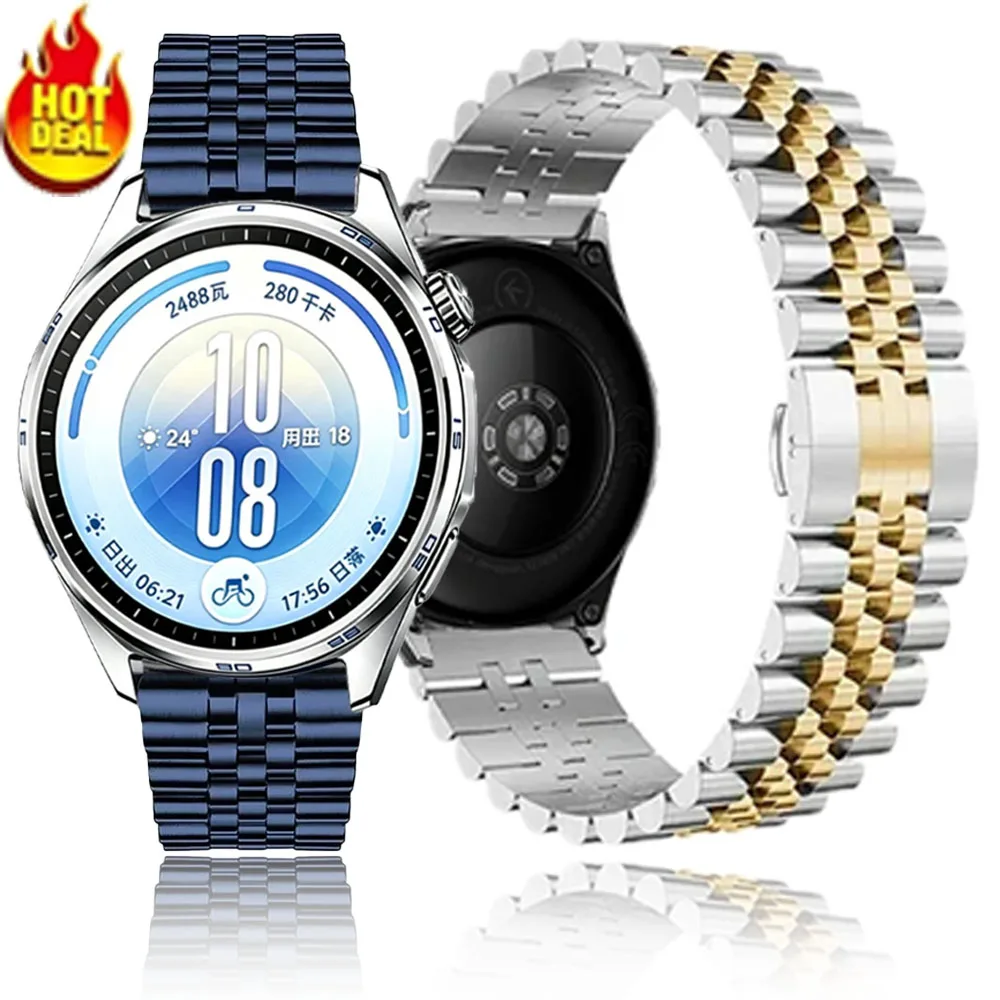 22mm Metal Strap for Huawei Watch GT7 Pro/GT7 46mm/GT Runner 2 Stainless Steel Watchband for Huawei GT6/5/4 Pro 46mm Wristband