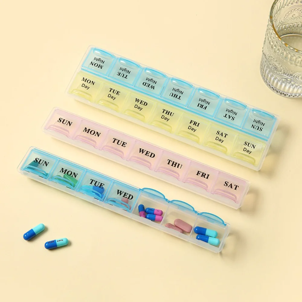 New Weekly Premuim Portable 7/14/21/28 Grids 1/2/3/4 Times A Day Pill Storage Cases Box Organizer for Vitamins Medicine FishOils