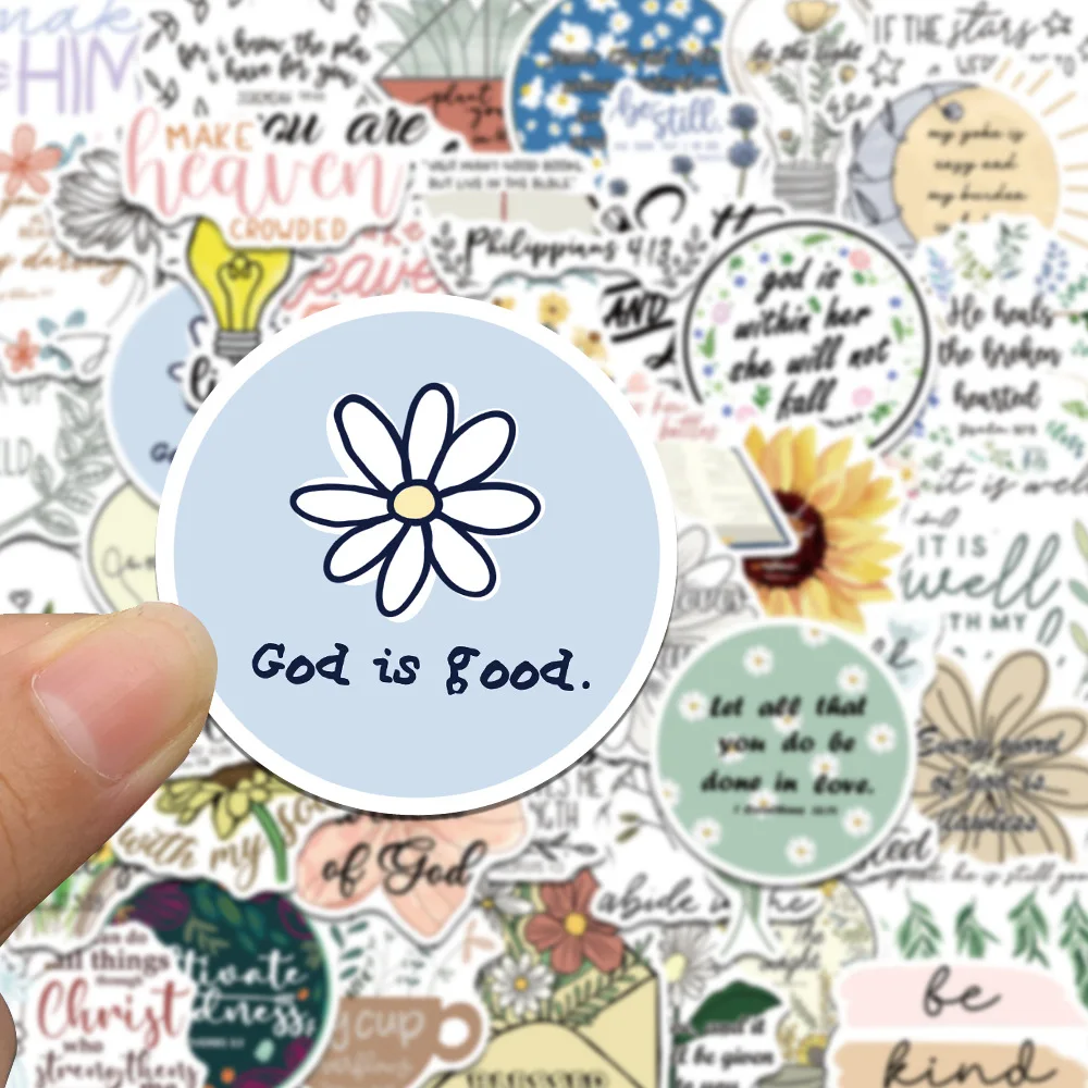 50/200 قطعة الكتاب المقدس إقتباس ملصق حزم ل لوحة الديكور حقائب الهاتف DIY بها بنفسك مقاوم للماء دفتر الاطفال القرطاسية الدعاوى