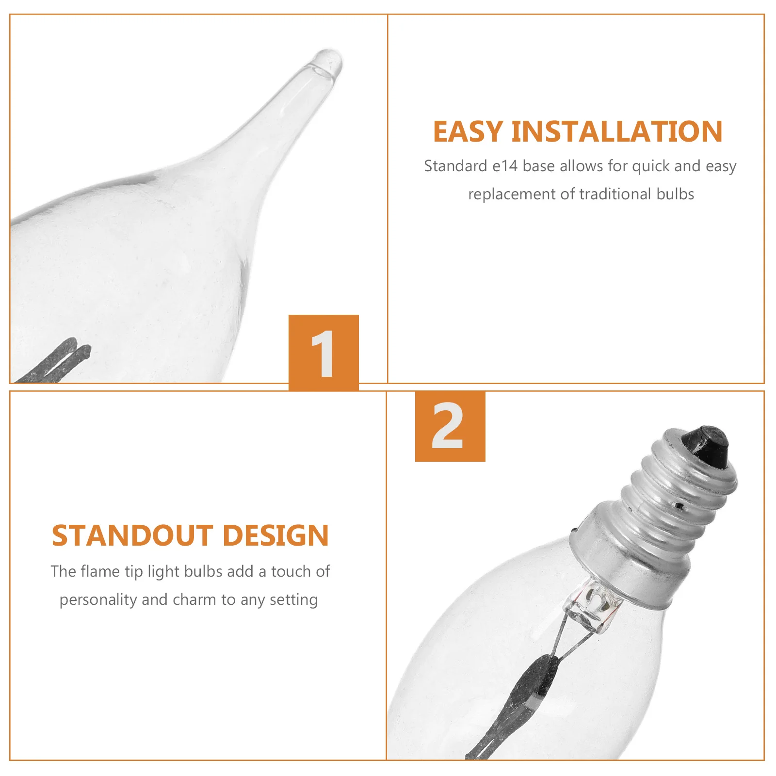 12 قطعة لهب الخفقان تلميح مصابيح كهربائية خمر E14 قاعدة مصباح للزينة فريد تأثير الليل لمبات الضوء