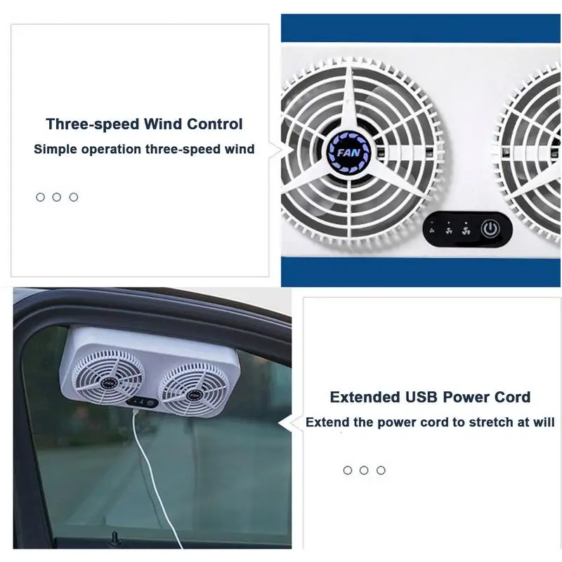 Extractor de aire USB para coche, ventilador USB para radiador de coche, elimina ventiladores de escape para ventana de coche, Enfriador de ventilación de aire