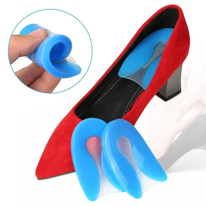 2PCS U-Shaped Heel Cushion Silicone Plantar Fasciitis Pads Gel Heel Cups for Heel Spur Instant Pain Relief