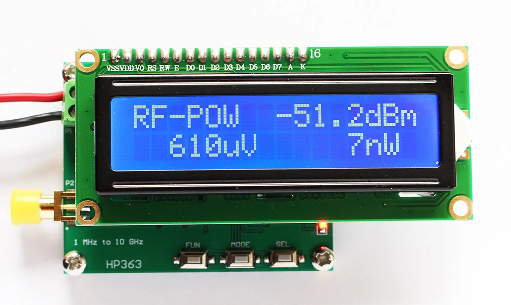 HP363 Intelligent Digital RF Power Meter 1MHz to 10GHz -50 to 0dBm RF Signal Measuring Meter Module