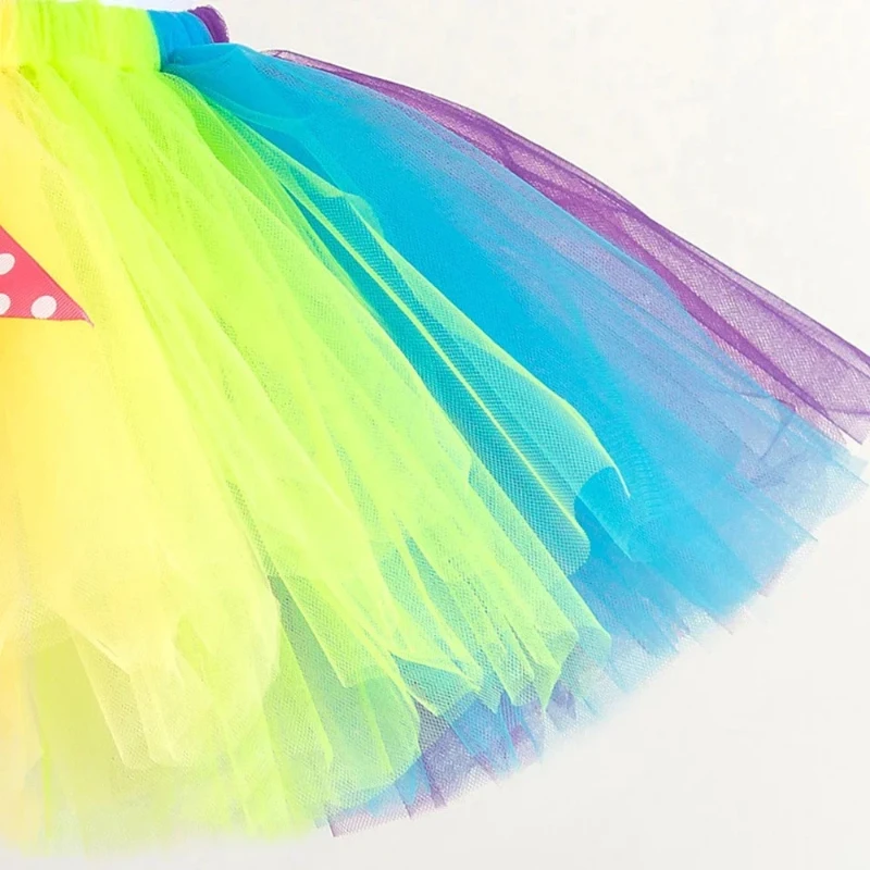Rainbow Tutu Skirt for Baby Girls Dance Fluffly Ballet Tutus Toddler Kids Christmas Princess Skirts Children Birthday Costumes1-