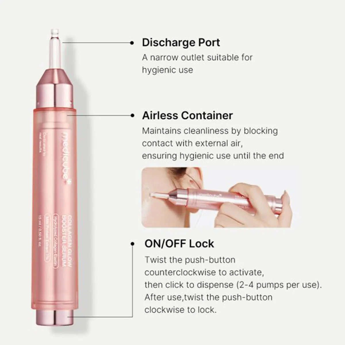 Medicube Collagen Glow Booster Serum 15ml,Smooth Texture & Quick Absorption,Hydrated Sensation,Korean Skincare,Korean Makeup