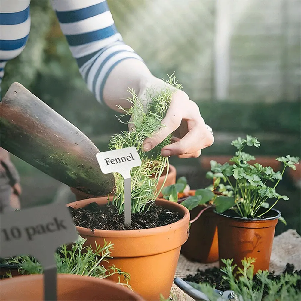 

10Pcs Metal Plant Labels Reusable Garden Stake Tags Stainless Steel Garden Markers for Plants Vegetables Seedlings Flowers