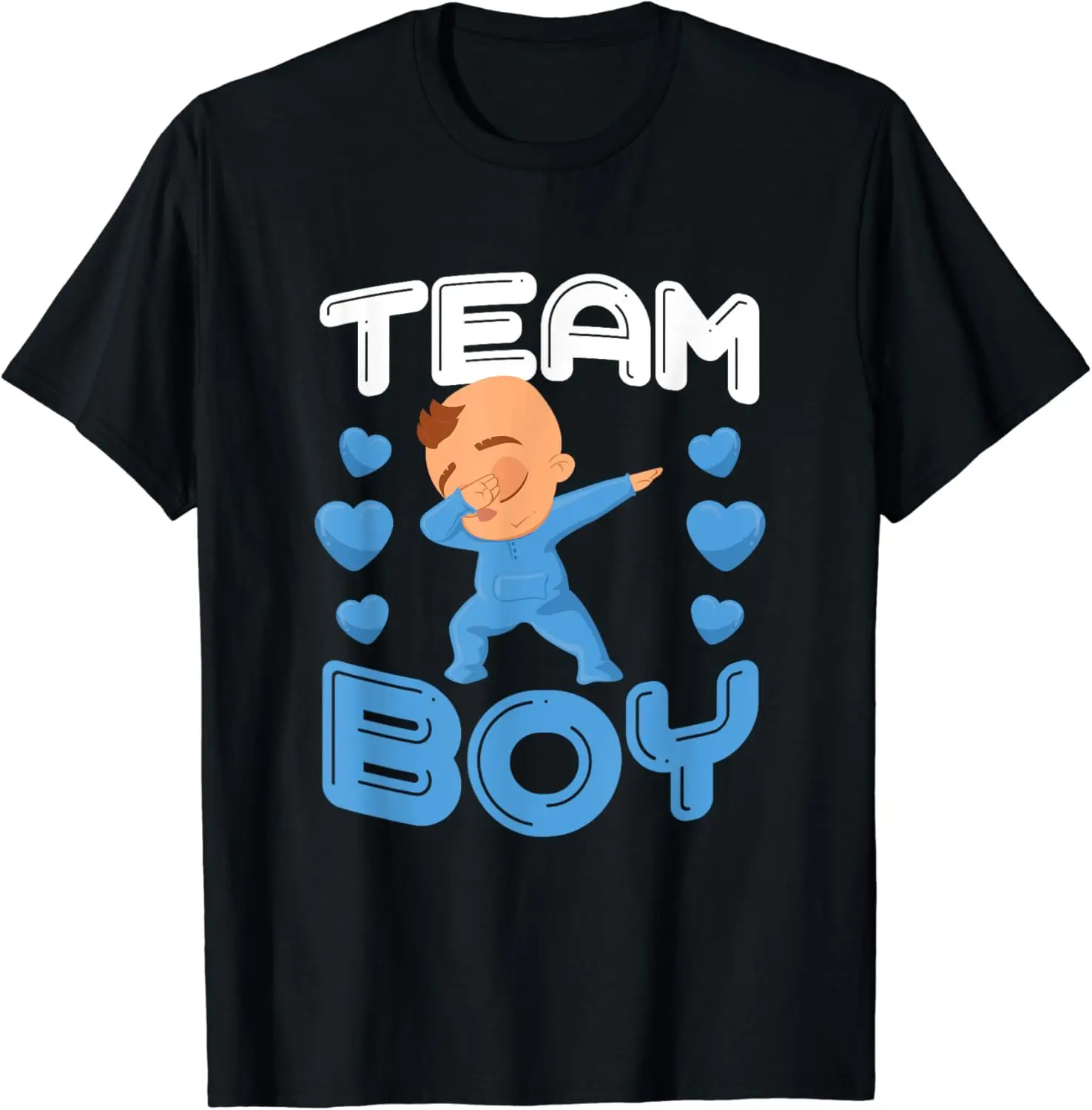 Cool Team Boy Gender Reveal Dabbing White Baby It's A Boy T-Shirt Casual O-Neck Tee Shirts Streetwear