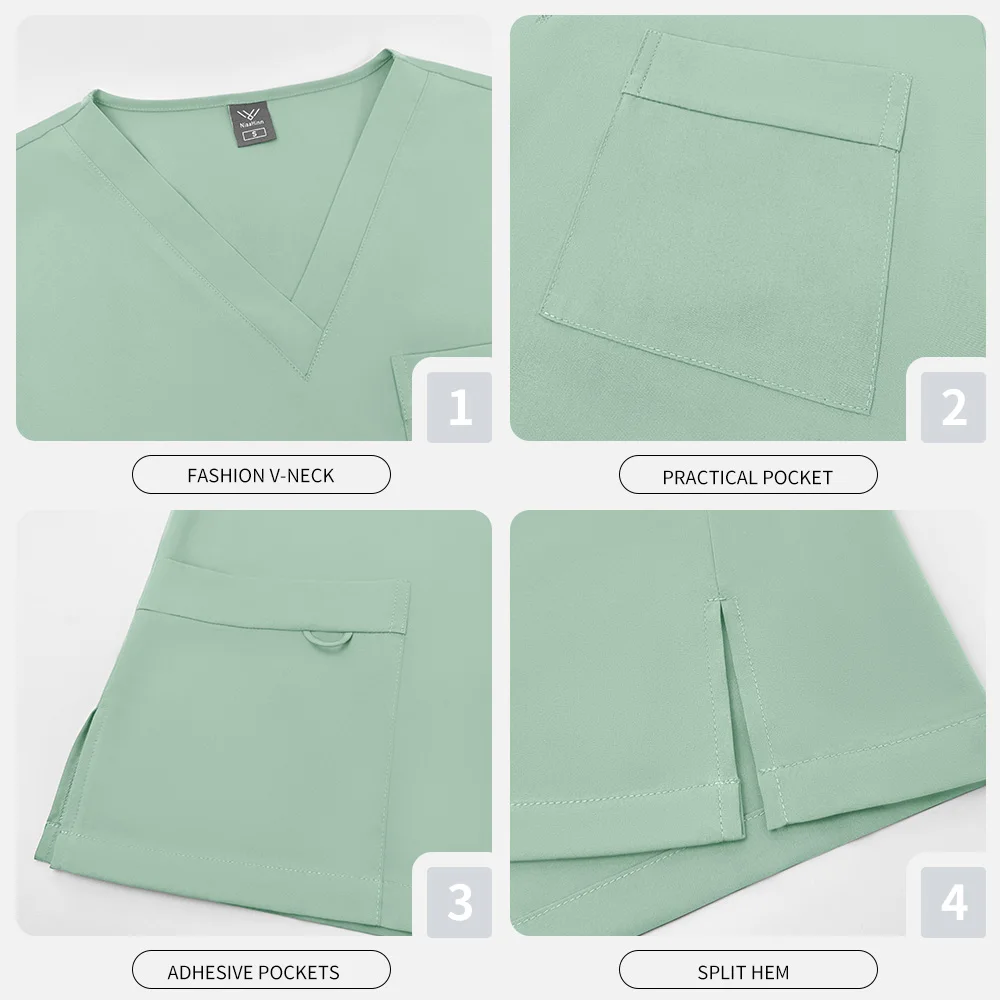 Szpital dla zwierząt Mundury pielęgniarskie Salon kosmetyczny Pranie rąk Odzież robocza Wielokolorowe akcesoria dla pielęgniarek Lekarz Szczotka z krótkim rękawem ogólnie