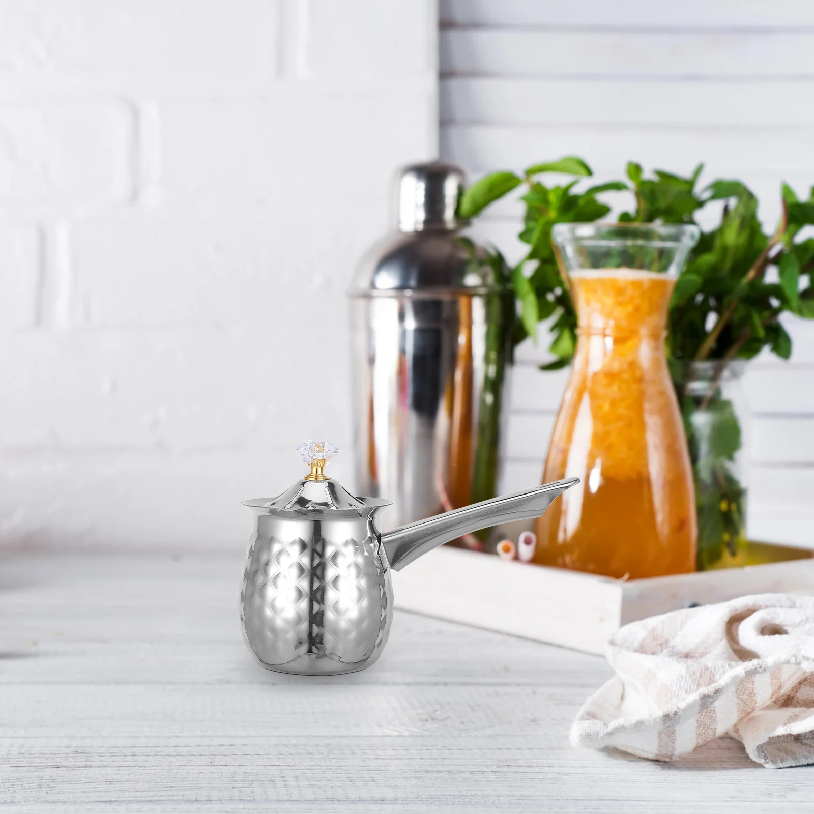 Milk Pull Flower Cup Pitcher Frothing Pitchers Mini Turkish Coffee Maker Stainless Steel Pot