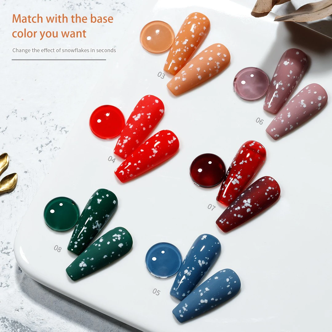 VENDEENI TPO HEMA Salon gratuito per unghie Nuovo design di alta qualità Snow Top Coat Gel Smalto per unghie trasparente Multi Function Nail Art