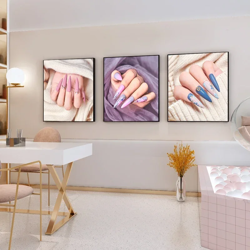 Nordic Nail Manicure Pedicure Beauty Spa Salon Posters Pictures Canvas Wall Art Home Decor Paintings for Living Room Decorations