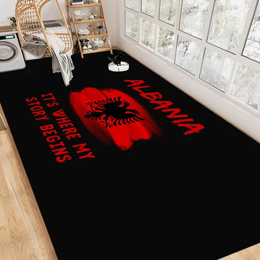 Albania Albanians National Flag Bathroom Mat Kids Room Bedroom Decoration Balcony Anti-Slip Doormat Living Room Welcome Rug