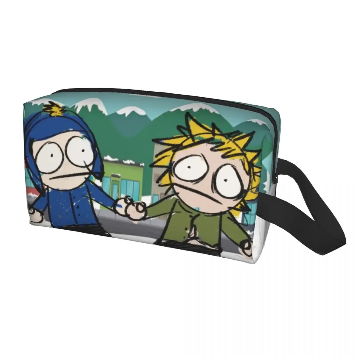 Fashion Cartoon Anime SouthPark Travel Toiletry Bag for Women Craig X Tweek Makeup Cosmetic Organizer Beauty Storage Dopp Kit