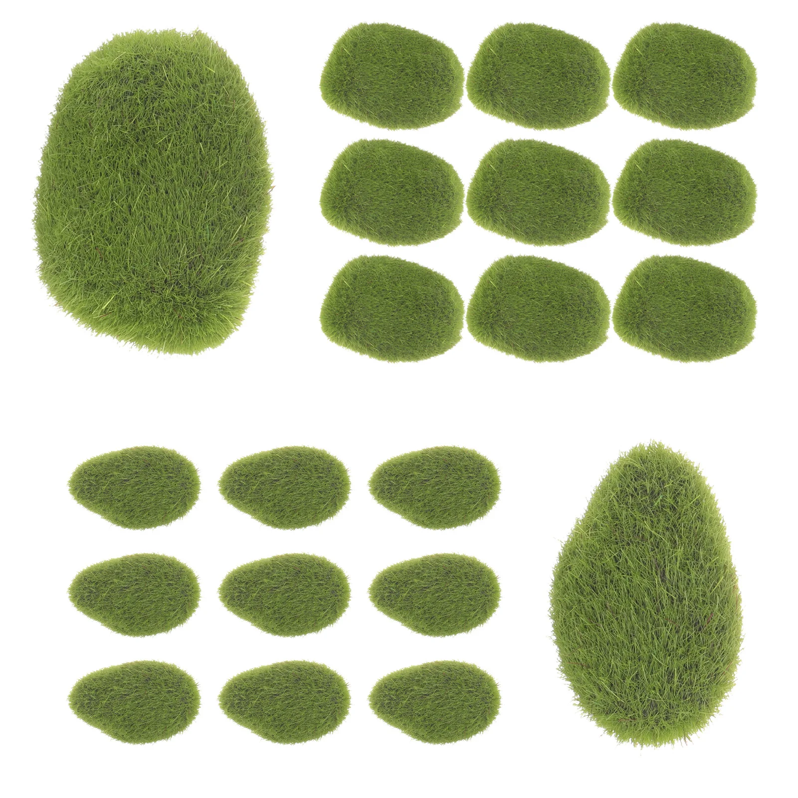 

20Pcs Emulated Mossy Stones Safe Material Lightweight Garden Ornaments Fake Mold Micro Moss Stone Rainbow Bathroom Decor