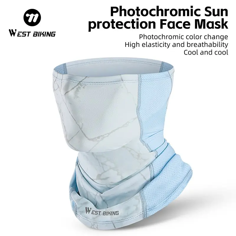 

Полнолицевая маска WEST BIKING, фотохромная солнцезащитная Балаклава, дышащая ледяная охлаждающая уличная велосипедная головная уборка для мужчин и женщин
