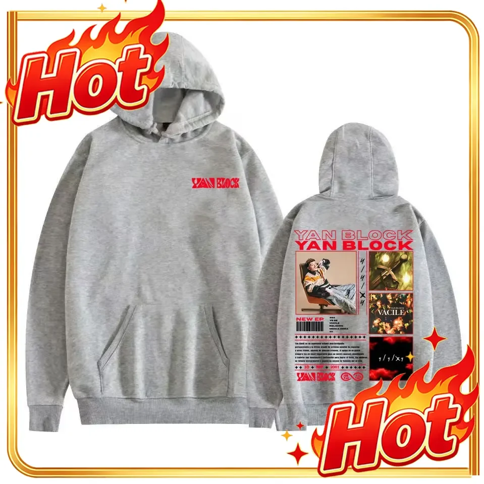 Rapper Yan Block Vacile Album 2025 Graphic Hoodie Men Clothing Fashion Hip Hop Sweatshirt Male Casual Fleece Long Sleeve Hoodies