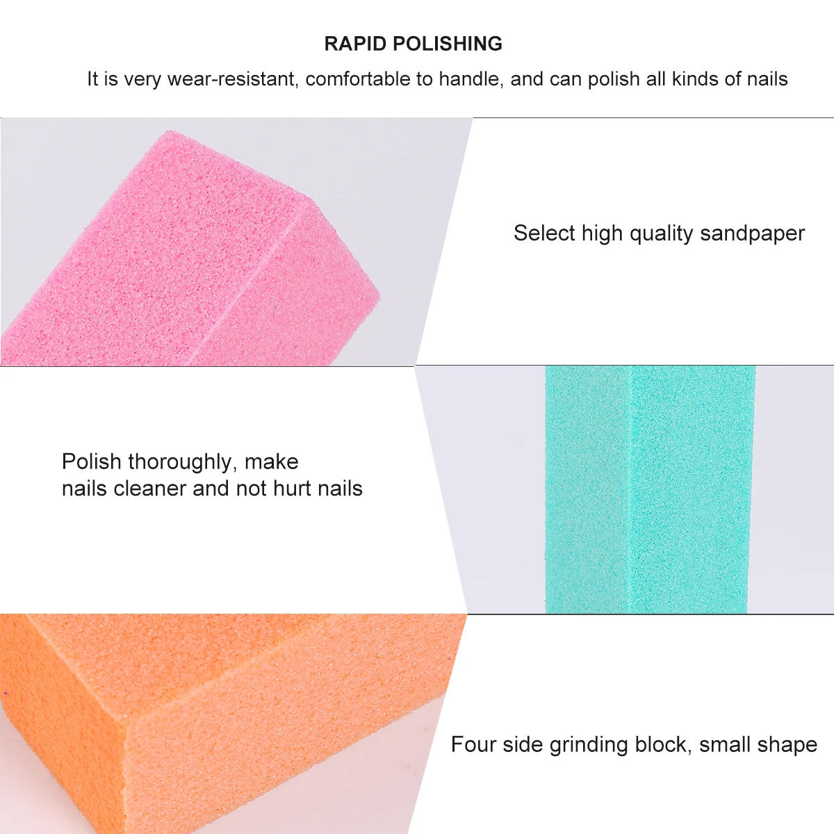 

16 Pcs Nail Buffer Polishing Sponge Professional Manicure File Washable Durable Safe Portable Nail Art Salon Home Use Surface