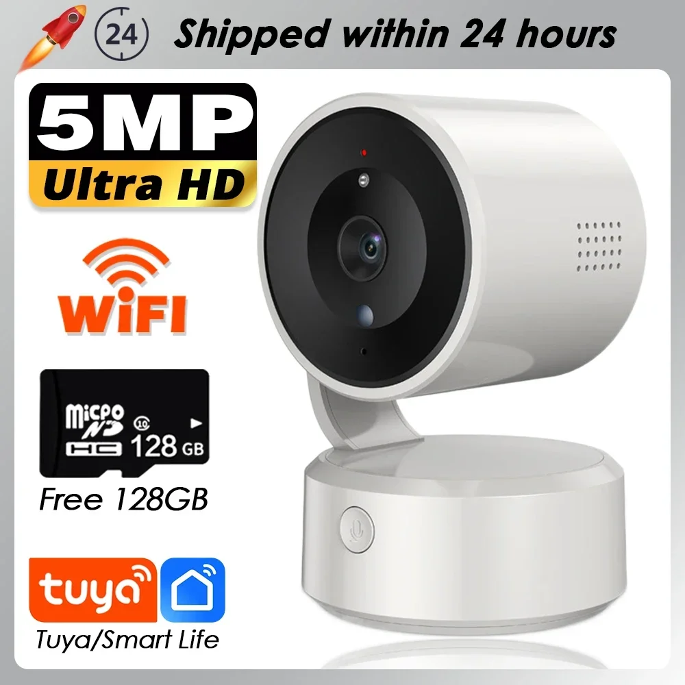 

Tuya 5MP Mini PTZ WiFi Camera 2-Way Audio 360° Wireless Video Surveillance CCTV IP Cameras Smart Home Baby Monitor Night Vision