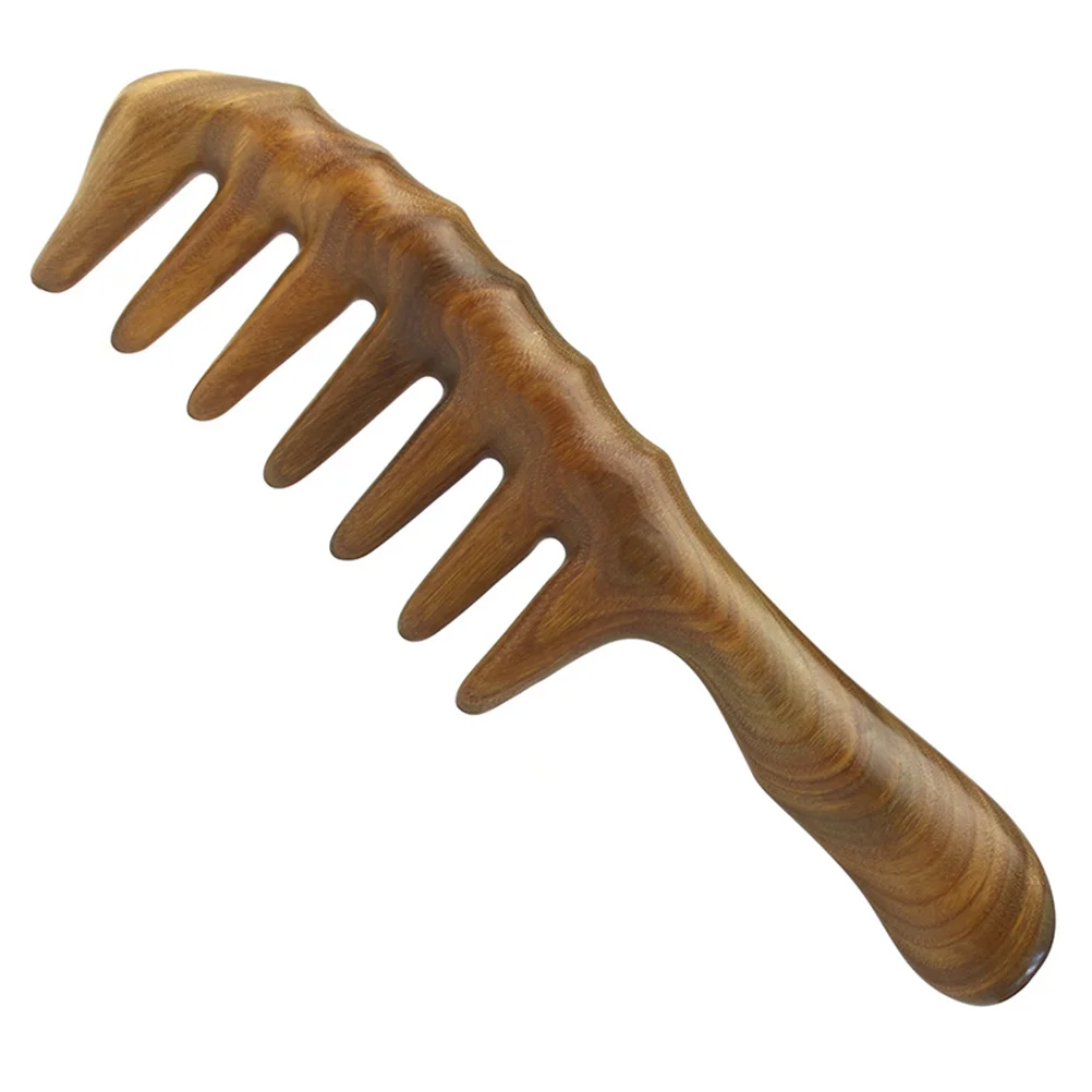 

Household Wooden Comb Man Wide Tooth Air Bag Hair Green Sandalwood Massage for Home