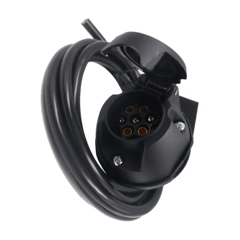 A58X-European 7-Pin Tail Light Adapter Cable-2M Waterproof Socket Trailer Connector For Rvs