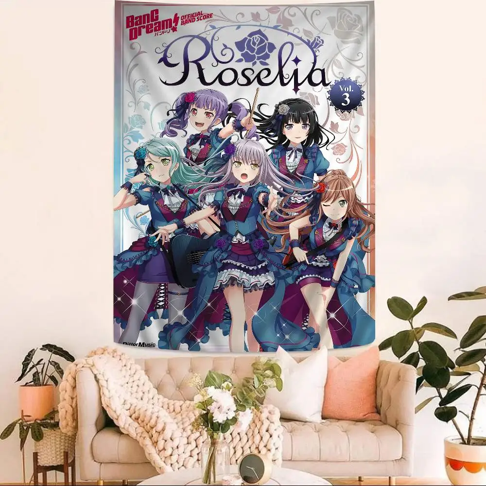 Anime BanG Dream DIY Wall Tapestry for Living Room Home Dorm Decor Wall Art Decor
