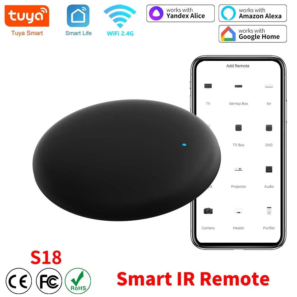 Tuya Smart WiFi IR Remote Control For Air Conditioner TV Universal Remote Controller For Google Home, Yandex Alice,Alexa