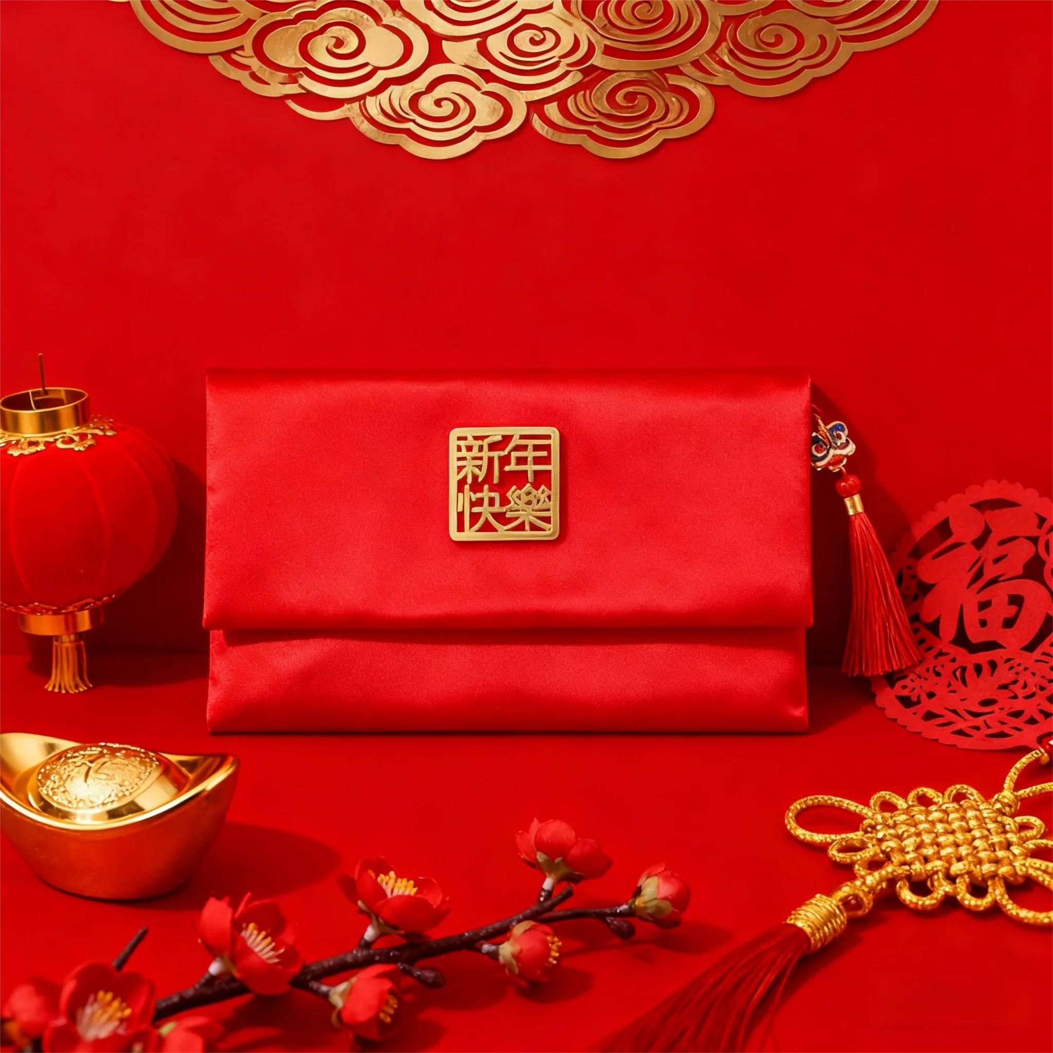 

Chinese Style New Year Red Envelope with Tassel Traditional 2026 Lucky Money Bag HongBao Brocade Wedding Money Pocket