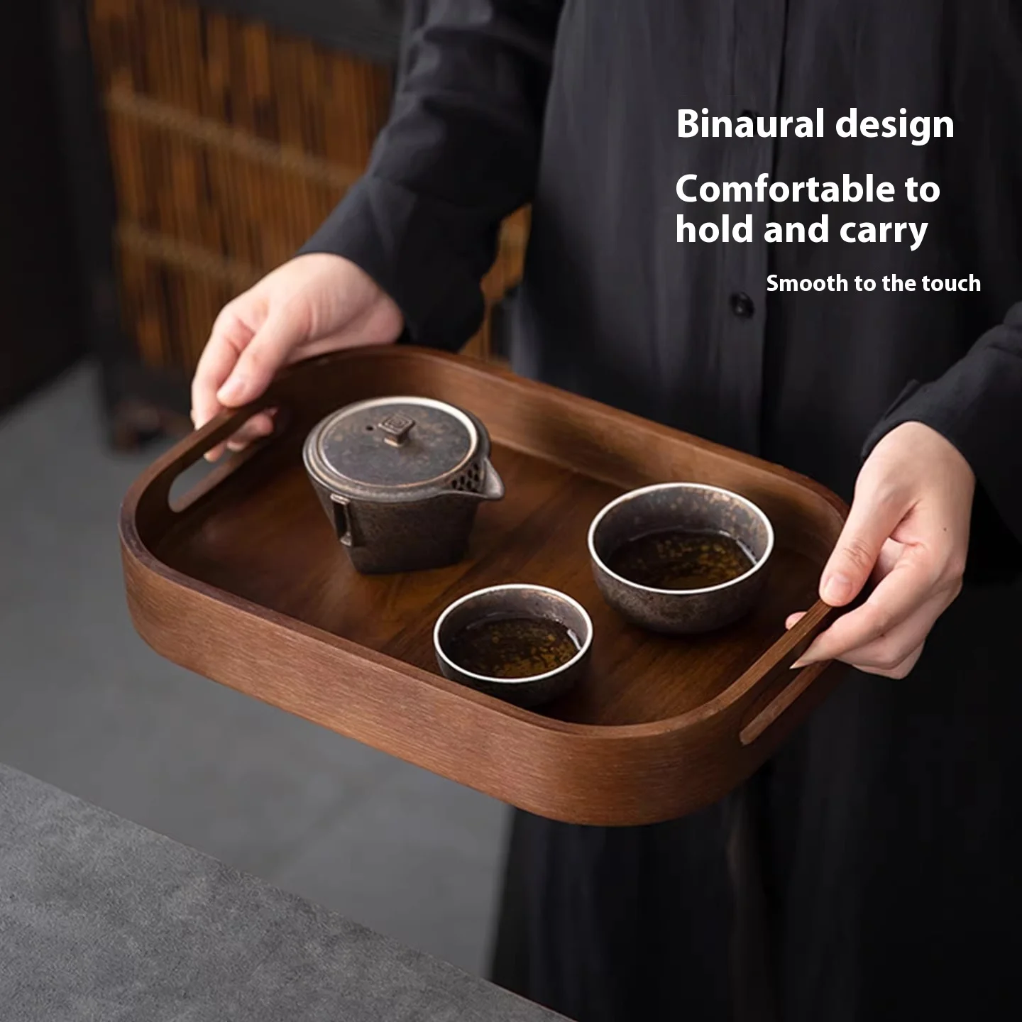 Bandeja de té Gianxi Home 2025 nueva bandeja pequeña taza de té bandeja de té juego de té plato de almacenamiento plato de té de madera maciza